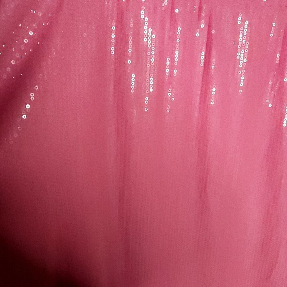 St. John's Bay Womens Plus Light Pink Sequin Elastic Waist Midi Skirt - Picture 3 of 9